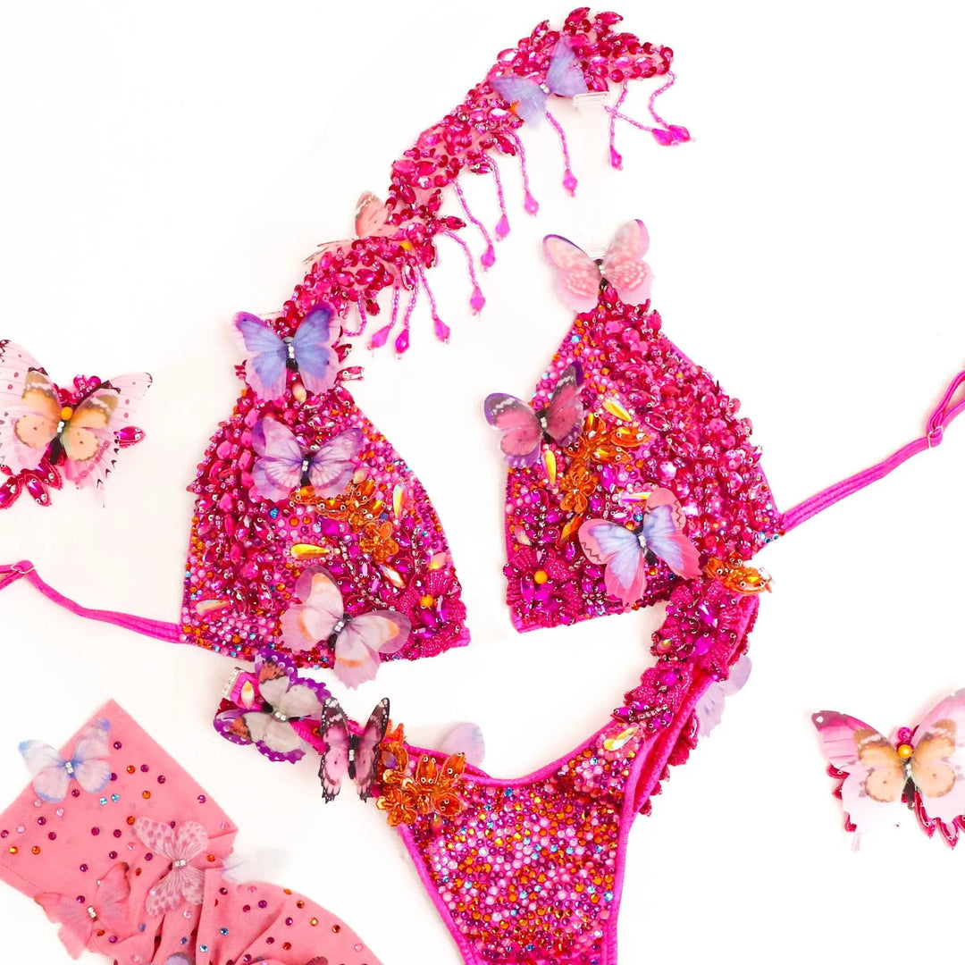 Dustee's Pink Butterfly Couture  Angel Competition BikinisNPC Competition Suits