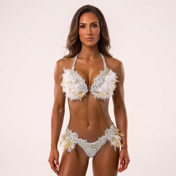 Feathered Couture  Angel Competition BikinisThe best NPC Competition Suits for the Bikini Division, Fit Model Division Suits, and bodybuilding suits.