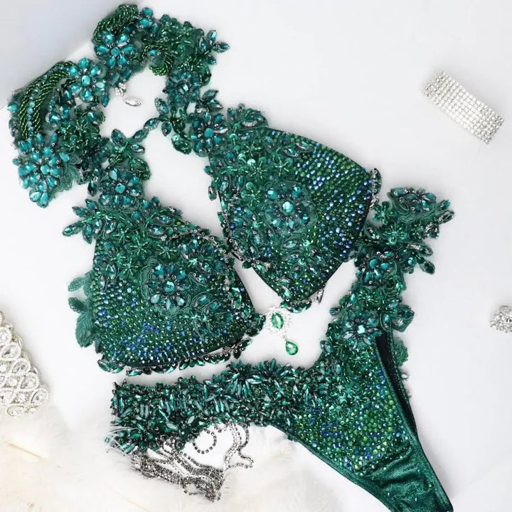 Holly's Emerald Goddess Couture  Angel Competition BikinisNPC Competition Suits