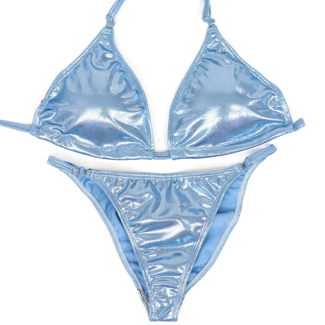 Hologram Baby Blue Fit Model Competition Suit  Angel Competition BikinisNPC Competition Suits