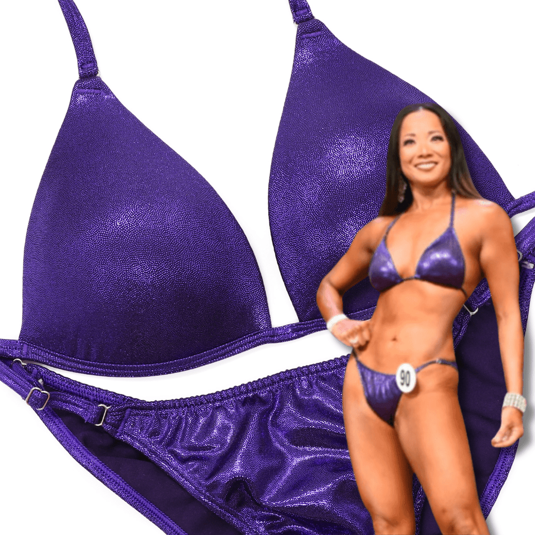 Hologram Eggplant Fit Model Competition Suit - Angel Competition Bikinis competition_suit