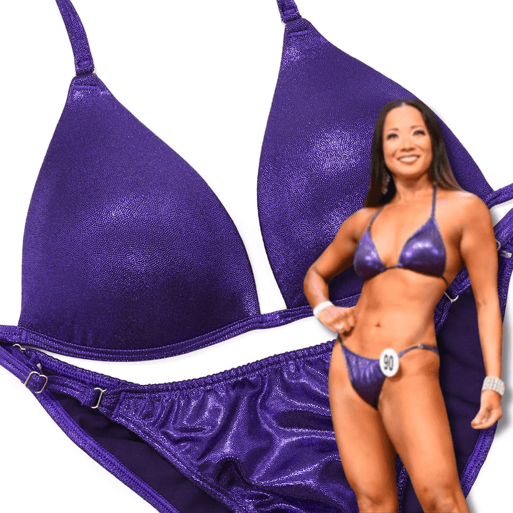 Hologram Eggplant Fit Model Competition Suit - Angel Competition Bikinis competition_suit