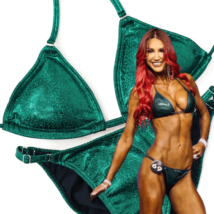 Hologram Emerald Fit Model Competition Suit - Angel Competition Bikinis #competition_suit