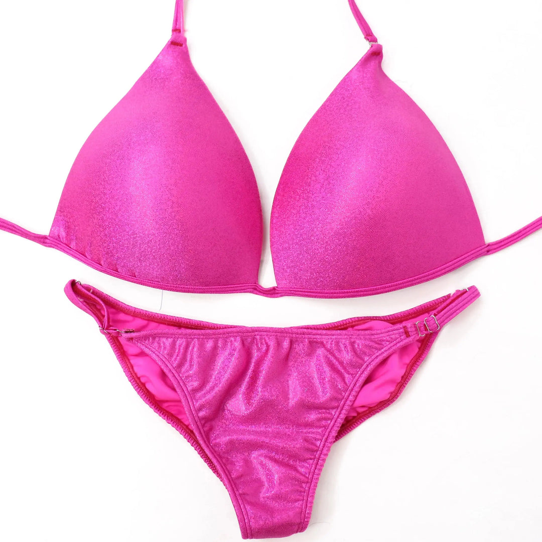 QS ST: Hologram Pink Fit Model Suit. XL Molded/Fit Model.  Angel Competition BikinisNPC Competition Suits