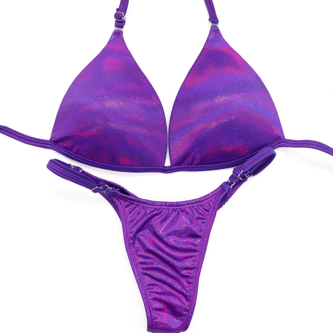 Hologram Purple Posing Practice Suit - Angel Competition Bikinis competition_suit