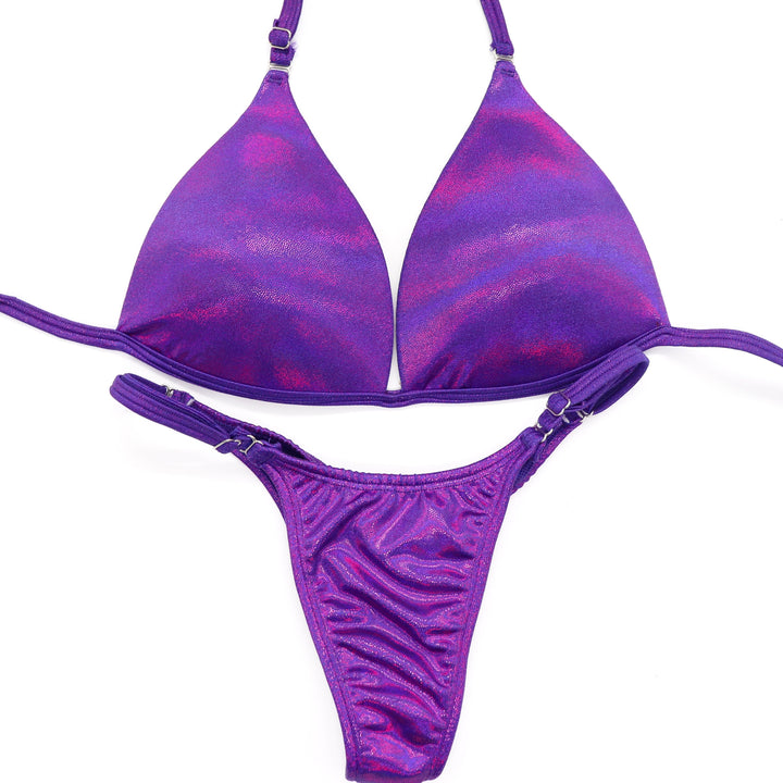 Hologram Purple Posing Practice Suit - Angel Competition Bikinis competition_suit