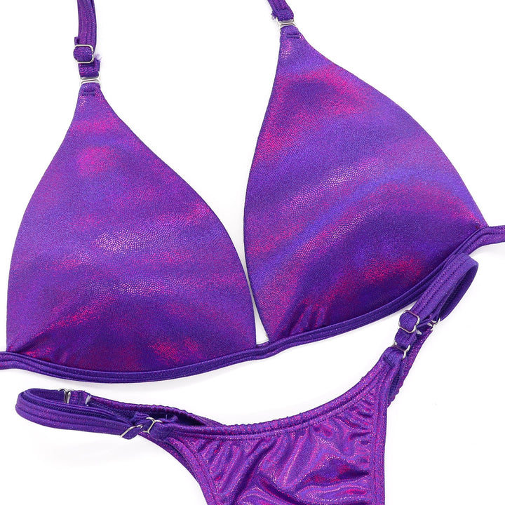 Hologram Purple Posing Practice Suit - Angel Competition Bikinis competition_suit
