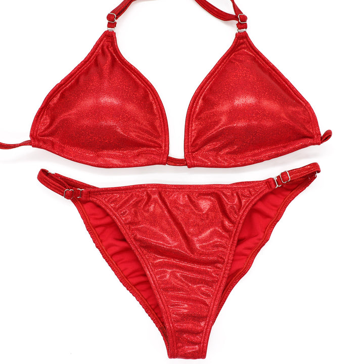 Hologram Red Fit Model Competition Suit