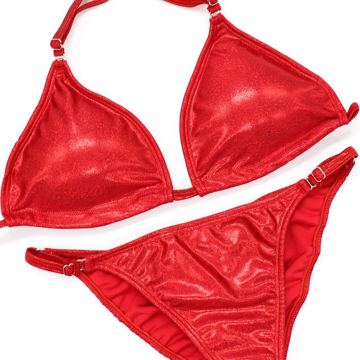 Hologram Red Fit Model Competition Suit