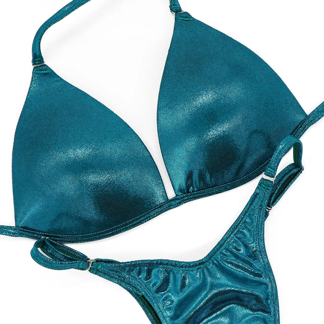 Hologram Teal Posing Practice Suit  Angel Competition BikinisNPC Competition Suits