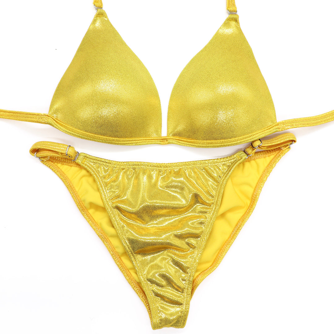 Hologram Yellow Fit Model Competition Suit - Angel Competition Bikinis #competition_suit