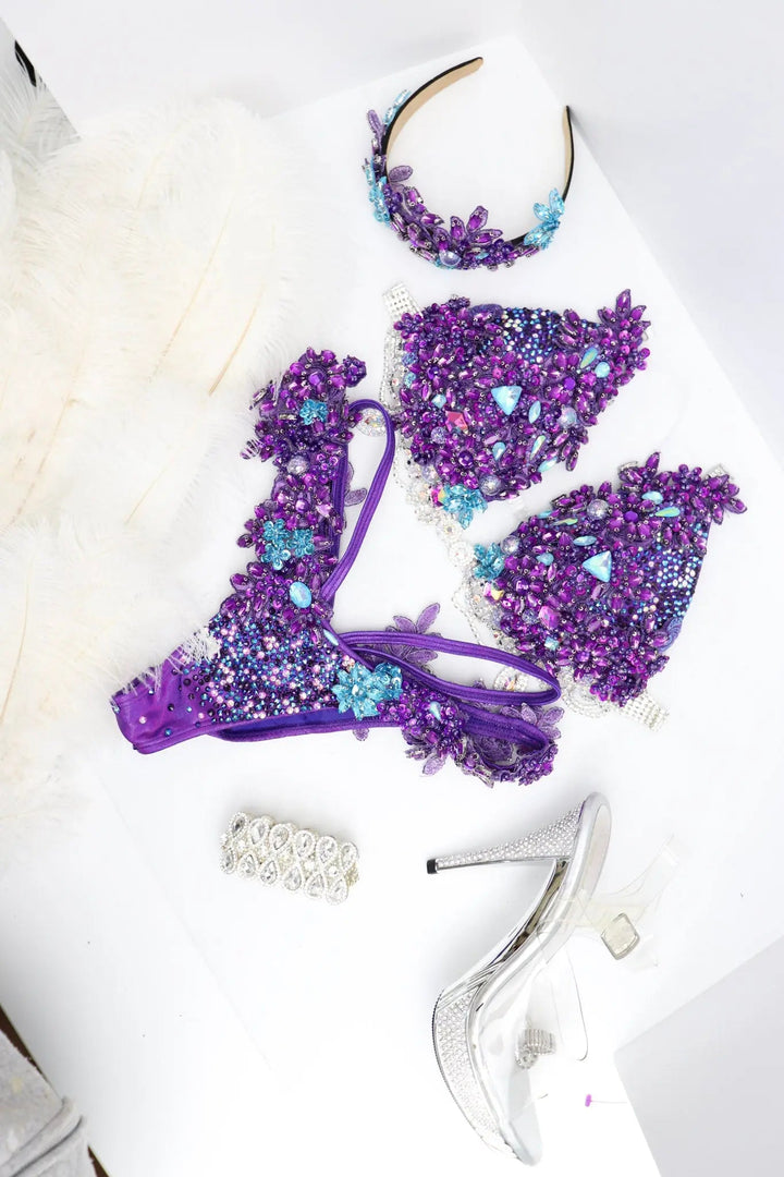Ivana's Purple Mermaid Couture  Angel Competition BikinisNPC Competition Suits