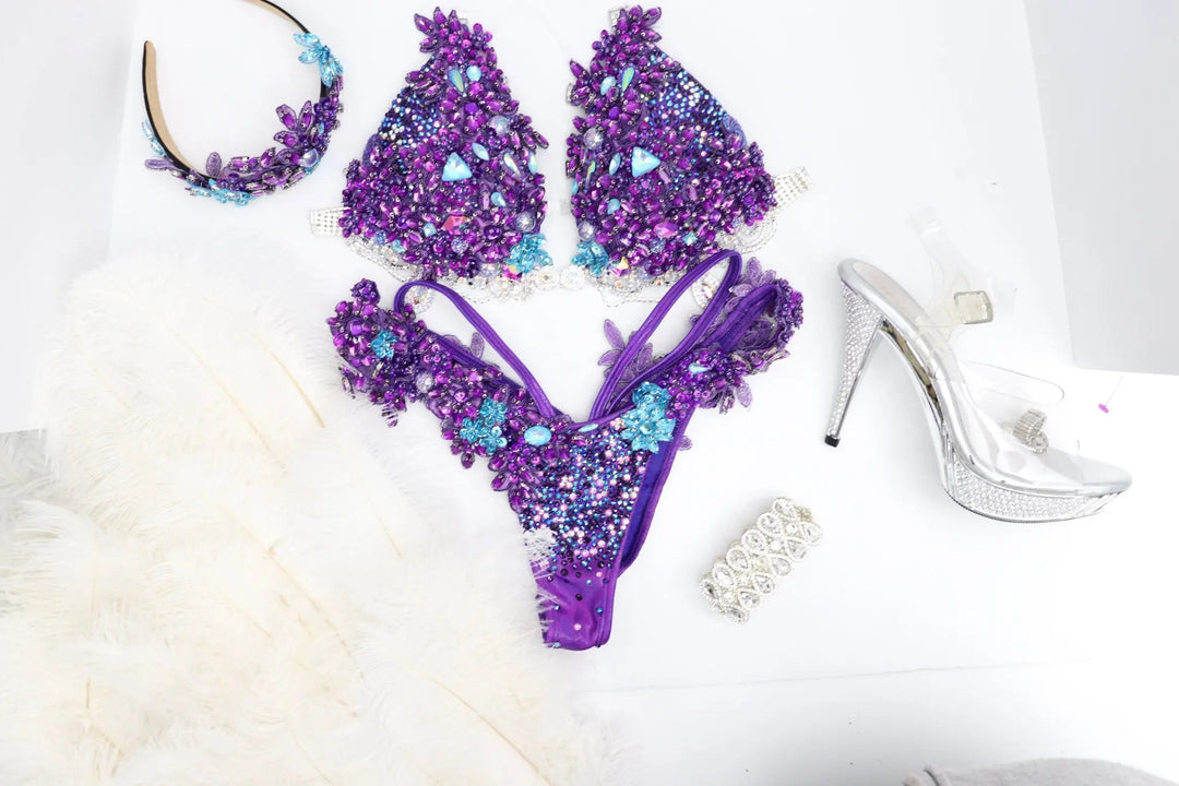 Ivana's Purple Mermaid Couture  Angel Competition BikinisNPC Competition Suits