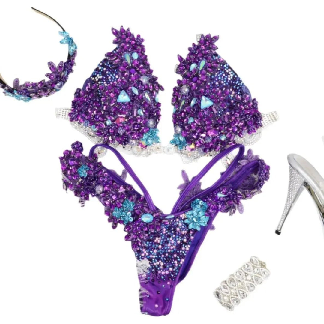 Ivana's Purple Mermaid Couture  Angel Competition BikinisNPC Competition Suits