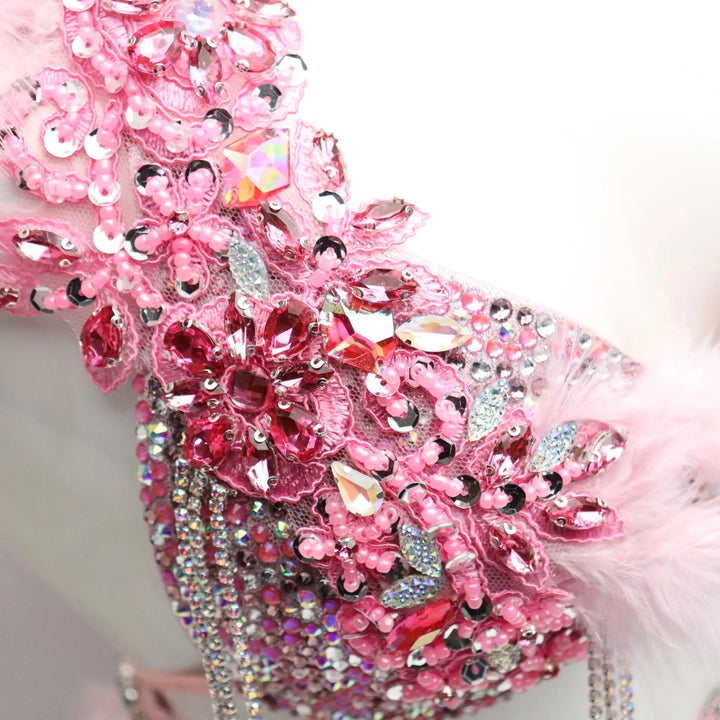 Light Pink Feathered Couture  Angel Competition BikinisNPC Competition Suits