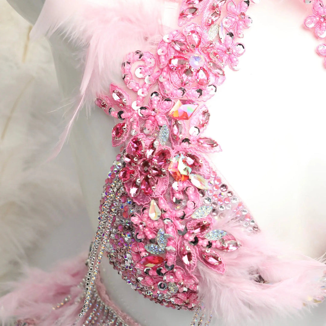 Light Pink Feathered Couture  Angel Competition BikinisNPC Competition Suits