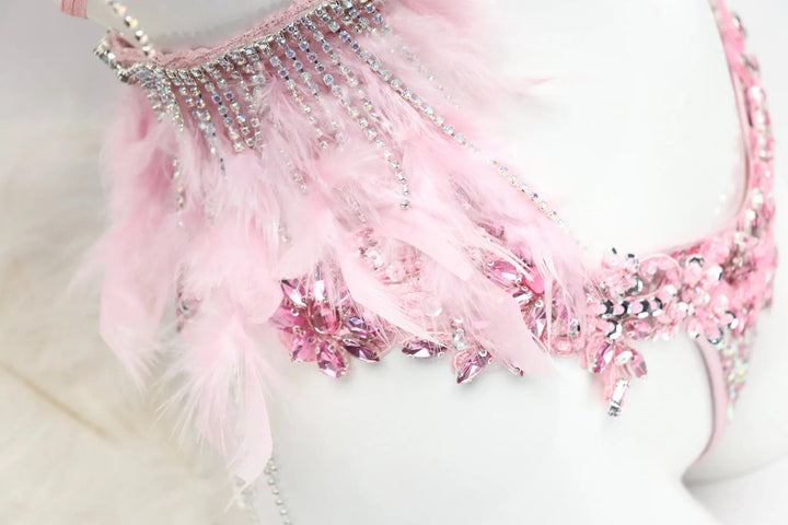 Light Pink Feathered Couture  Angel Competition BikinisNPC Competition Suits