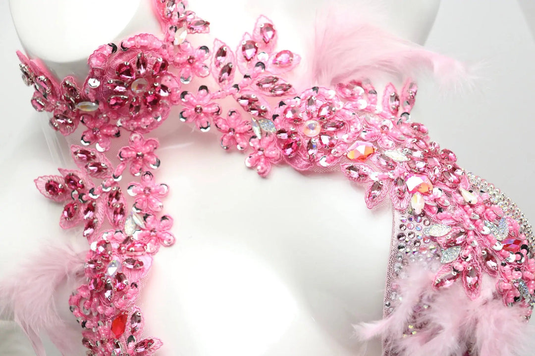 Light Pink Feathered Couture  Angel Competition BikinisNPC Competition Suits