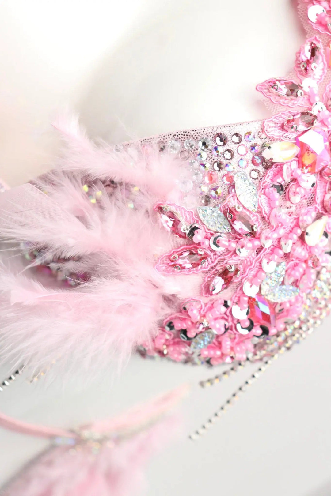 Light Pink Feathered Couture  Angel Competition BikinisNPC Competition Suits