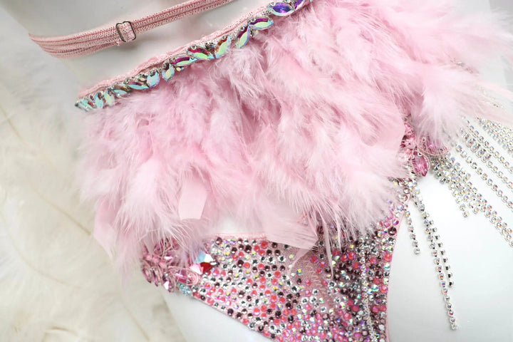 Light Pink Feathered Couture  Angel Competition BikinisNPC Competition Suits
