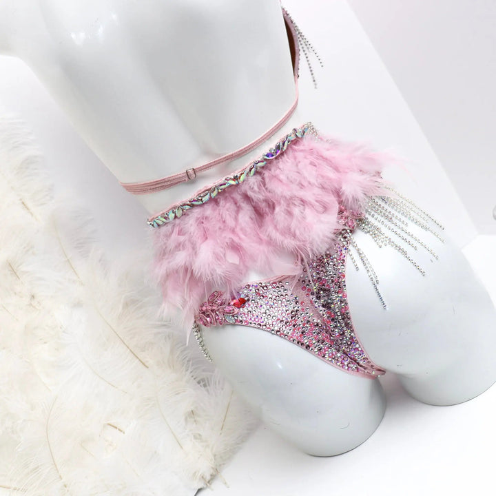 Light Pink Feathered Couture  Angel Competition BikinisNPC Competition Suits