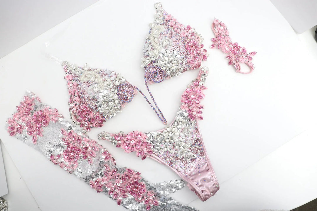 Light Pink Swan Couture  Angel Competition BikinisNPC Competition Suits