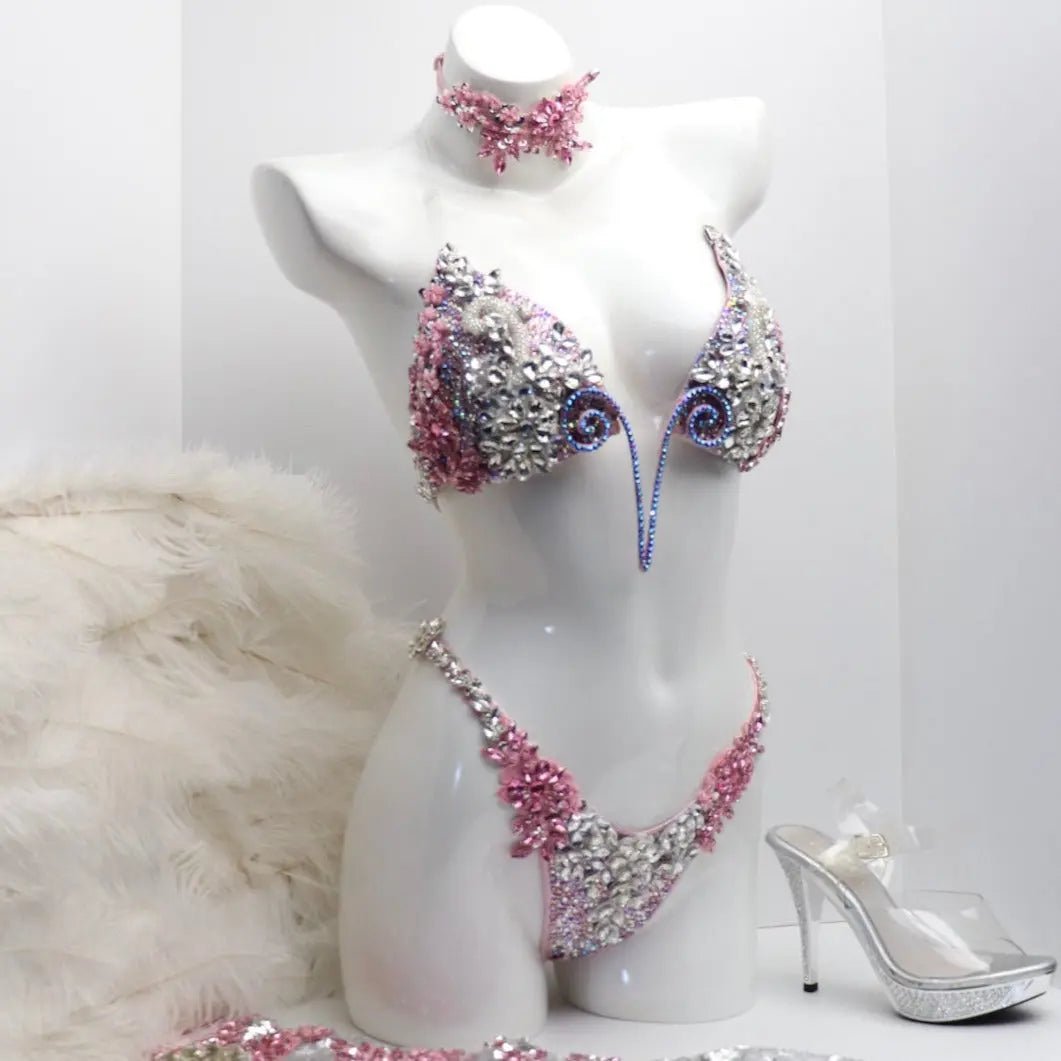 Light Pink Swan Couture  Angel Competition BikinisNPC Competition Suits