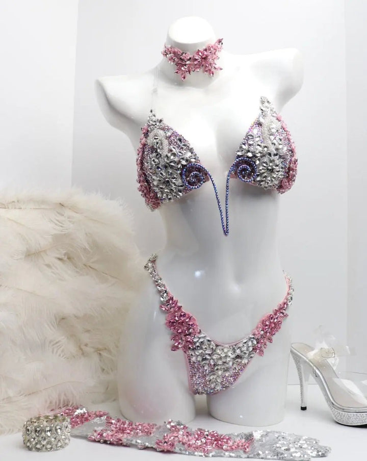 Light Pink Swan Couture  Angel Competition BikinisNPC Competition Suits