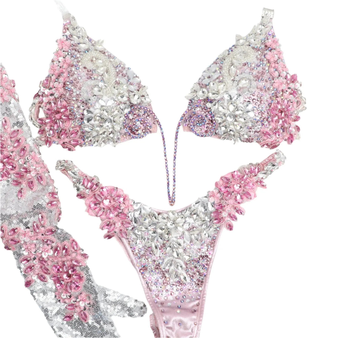 Light Pink Swan Couture  Angel Competition BikinisNPC Competition Suits