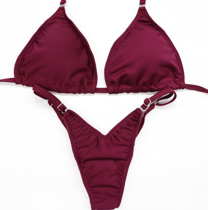 Matte Maroon Posing Practice Suit - Angel Competition Bikinis competition_suit