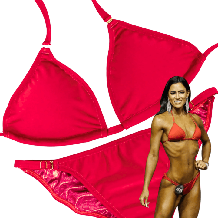 Matte Red Fit Model Competition Suit