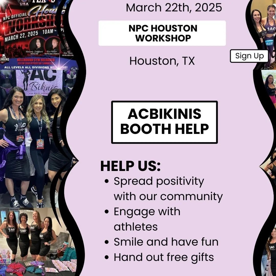 NPC Houston Workshop 3/22/25  Angel Competition BikinisNPC Competition Suits