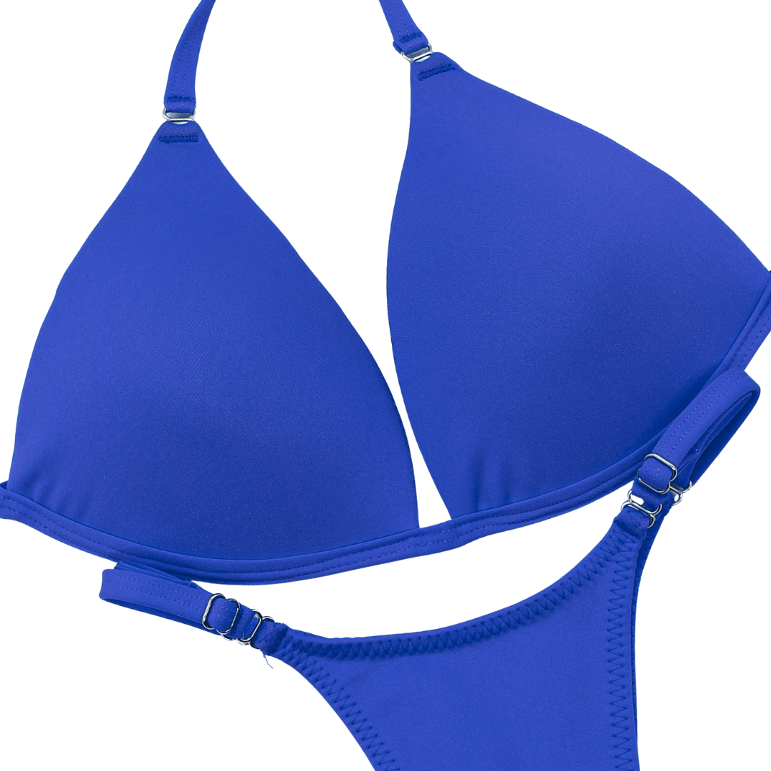 Matte Royal Blue Posing Practice Suit with smooth fabric for NPC bikini competition suit and figure competition suits