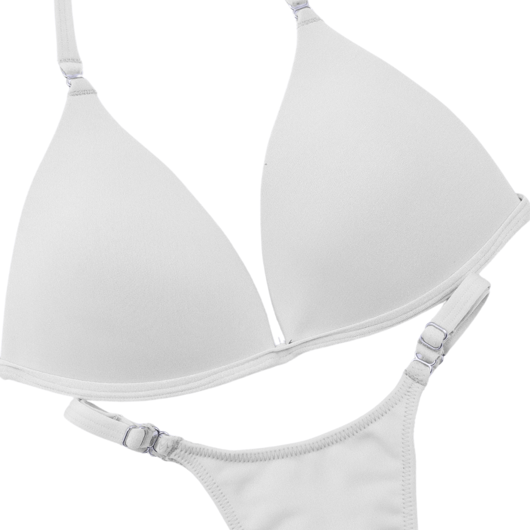 Matte White Posing Practice Suit simple white bikini for NPC bikini competition suit and figure competition suits