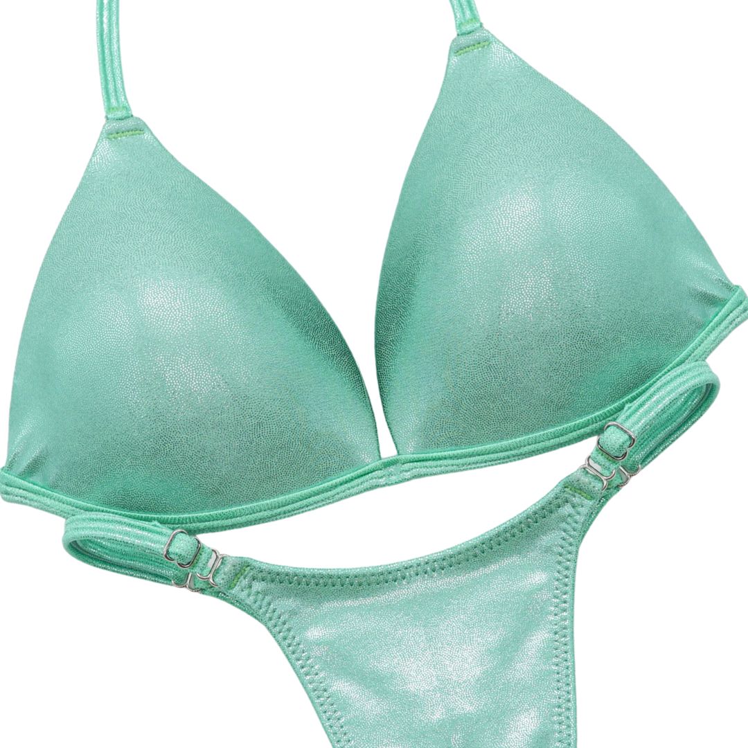 Hologram Mint Posing Practice Suit in mint hologram for bikini posing practice suit and NPC Fit Model Competition Suit
