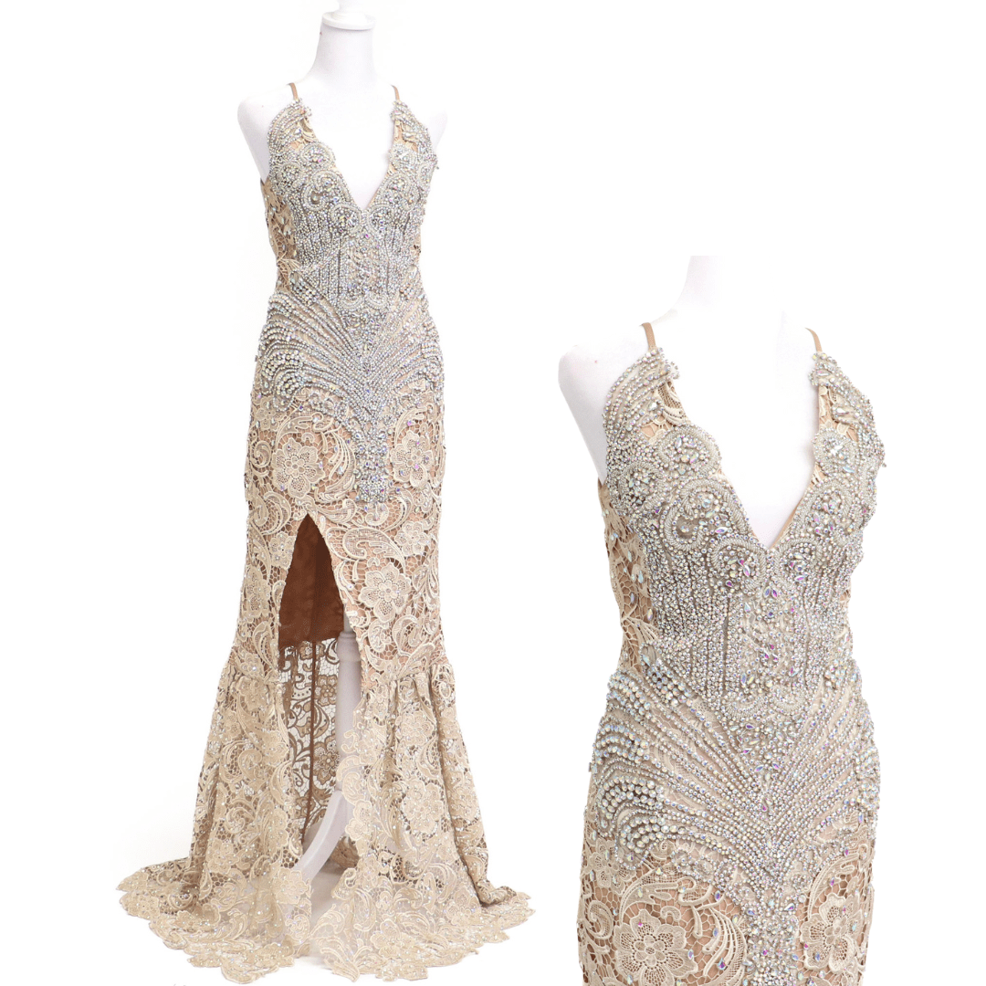 Pre Owned: Champagne Gown/6.  Angel Competition BikinisThe best NPC Competition Suits for the Bikini Division, Fit Model Division Suits, and bodybuilding suits.