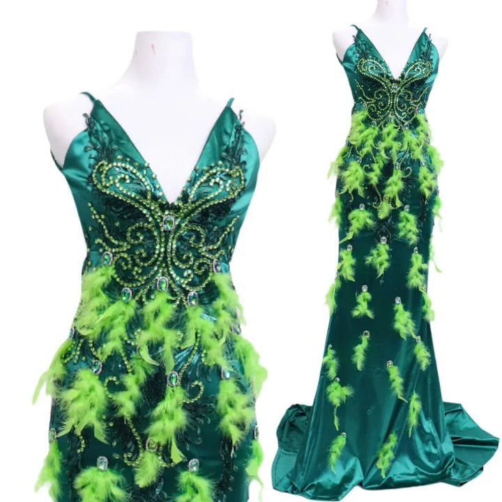 Pre Owned: Emerald Gown. Size Small/4  Angel Competition BikinisNPC Competition Suits