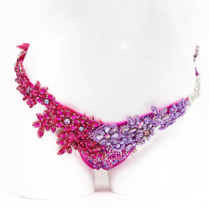 Pre Owned: Party Purple Couture. Medium Molded/Brazilian.  Angel Competition BikinisNPC Competition Suits