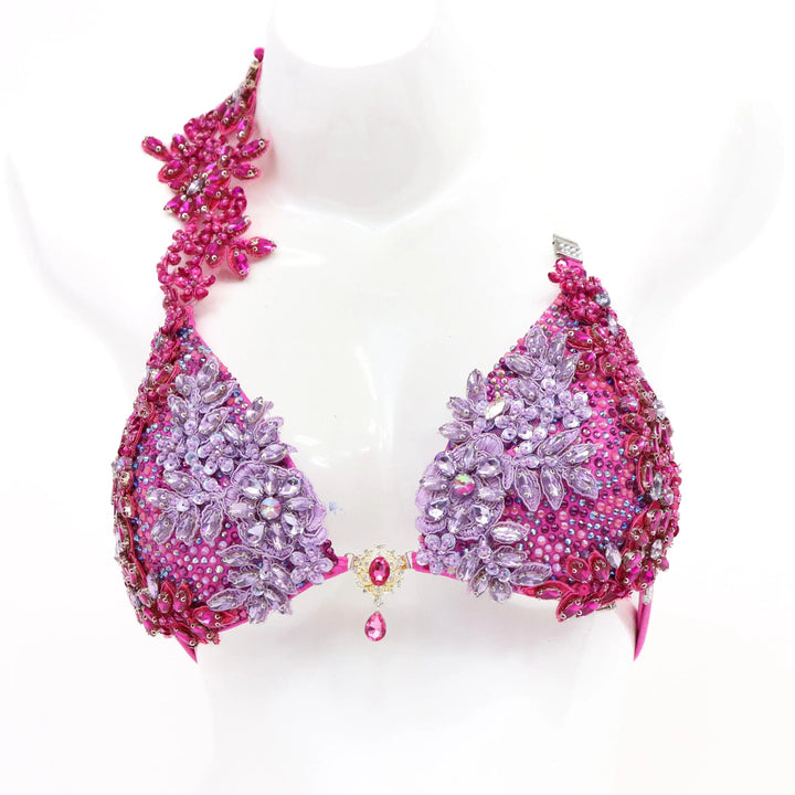 Pre Owned: Party Purple Couture. Medium Molded/Brazilian.  Angel Competition BikinisNPC Competition Suits