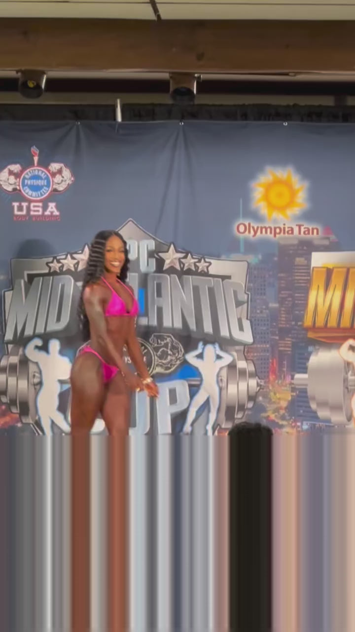 Hologram Pink Fit Model Competition Suit