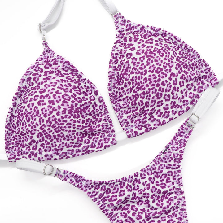 Purple Cheetah Posing Practice Suit - Angel Competition Bikinis competition_suit