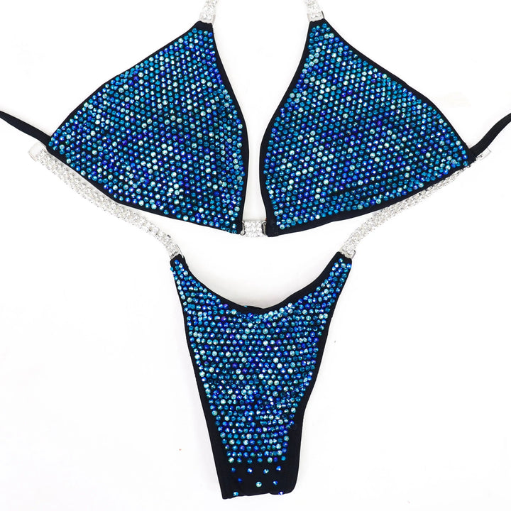 QS ST: Angel Pro Multicolor. Matte Black. Medium/Pro.  Angel Competition BikinisNPC Competition Suits