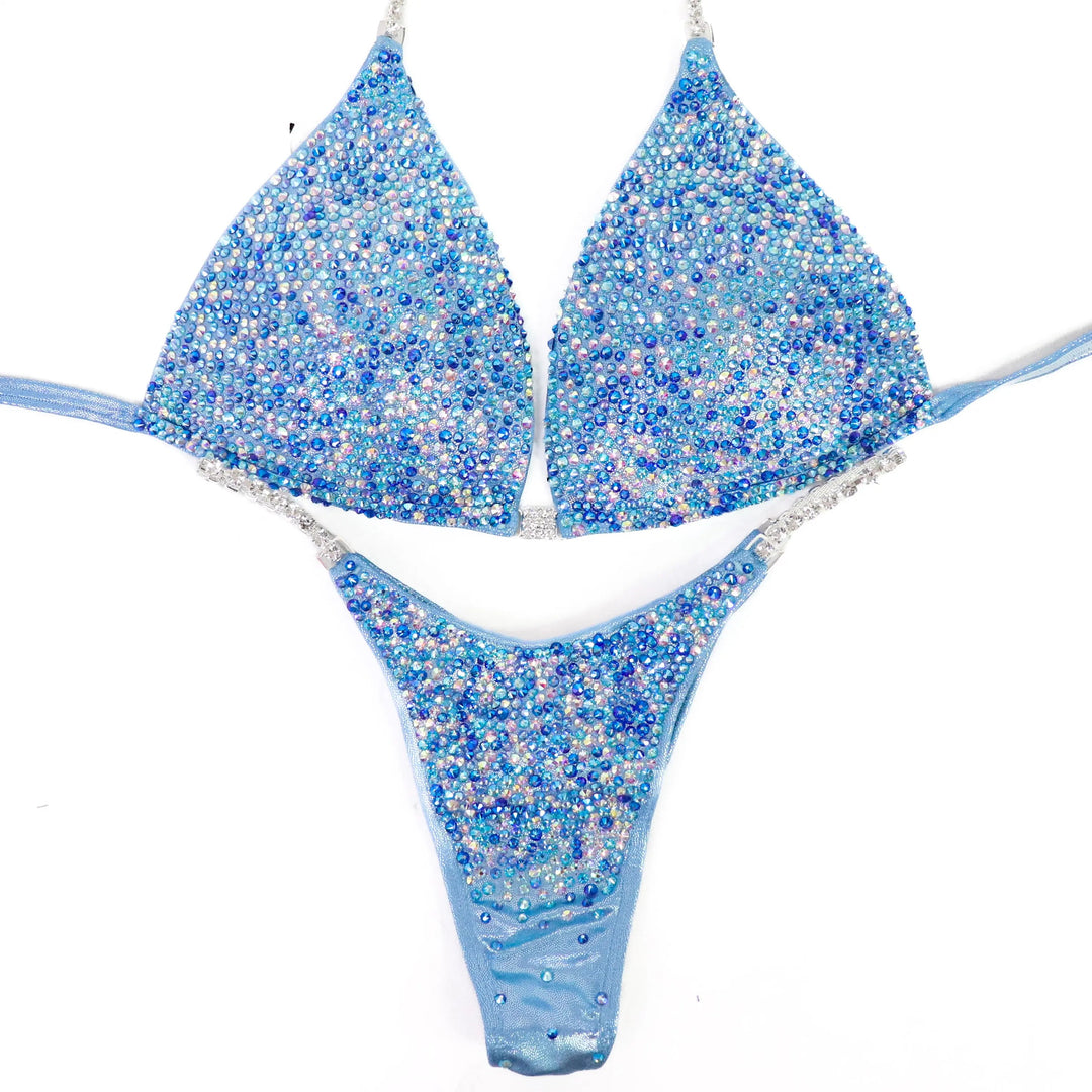 QS ST: Baby Blue Radiance. Hologram Baby Blue. Large Molded/Pro.  Angel Competition BikinisNPC Competition Suits