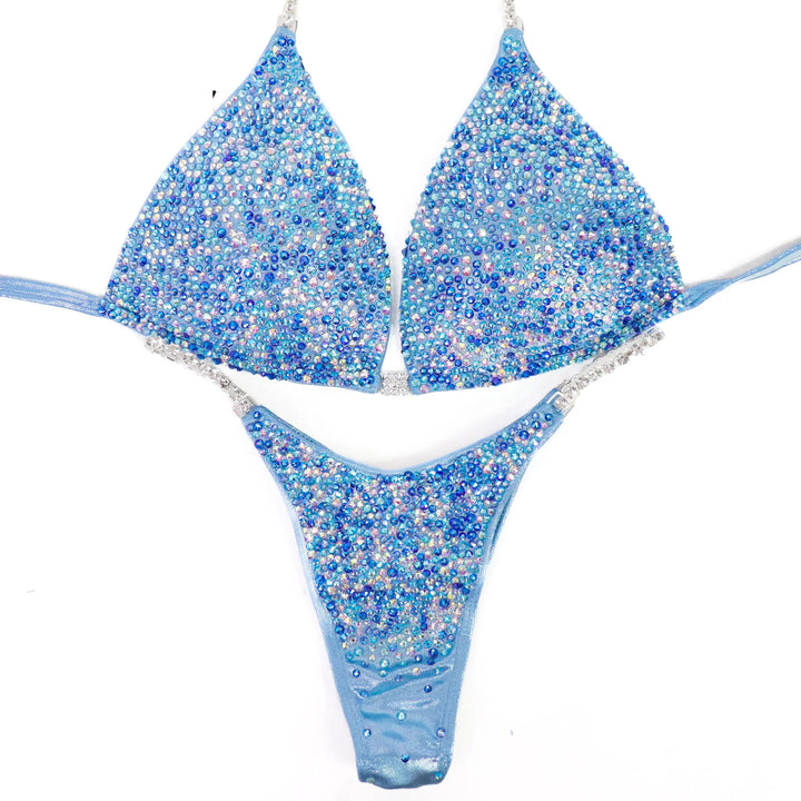 QS ST: Baby Blue Radiance. Hologram Baby Blue. Large Molded/Pro.  Angel Competition BikinisNPC Competition Suits