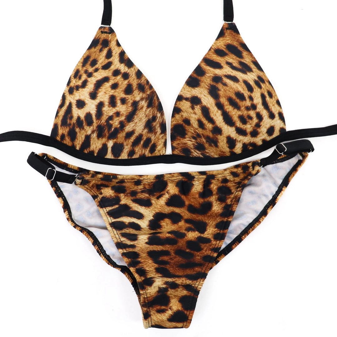 QS ST: Cheetah Posing Practice Suit. Small Molded/ Fit Model Modest Moderate  Angel Competition BikinisNPC Competition Suits