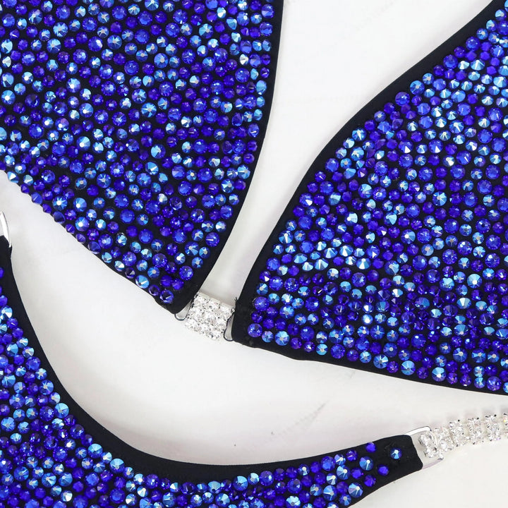 QS ST: Crystal Radiance. Matte Black. Casey's Cobalt Mix. Medium/Pro.  Angel Competition BikinisNPC Competition Suits