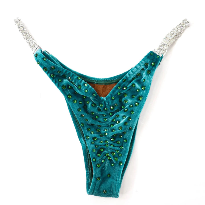 QS ST: Crystal Radiance. Velvet Teal. Medium Molded/Pro.  Angel Competition BikinisNPC Competition Suits