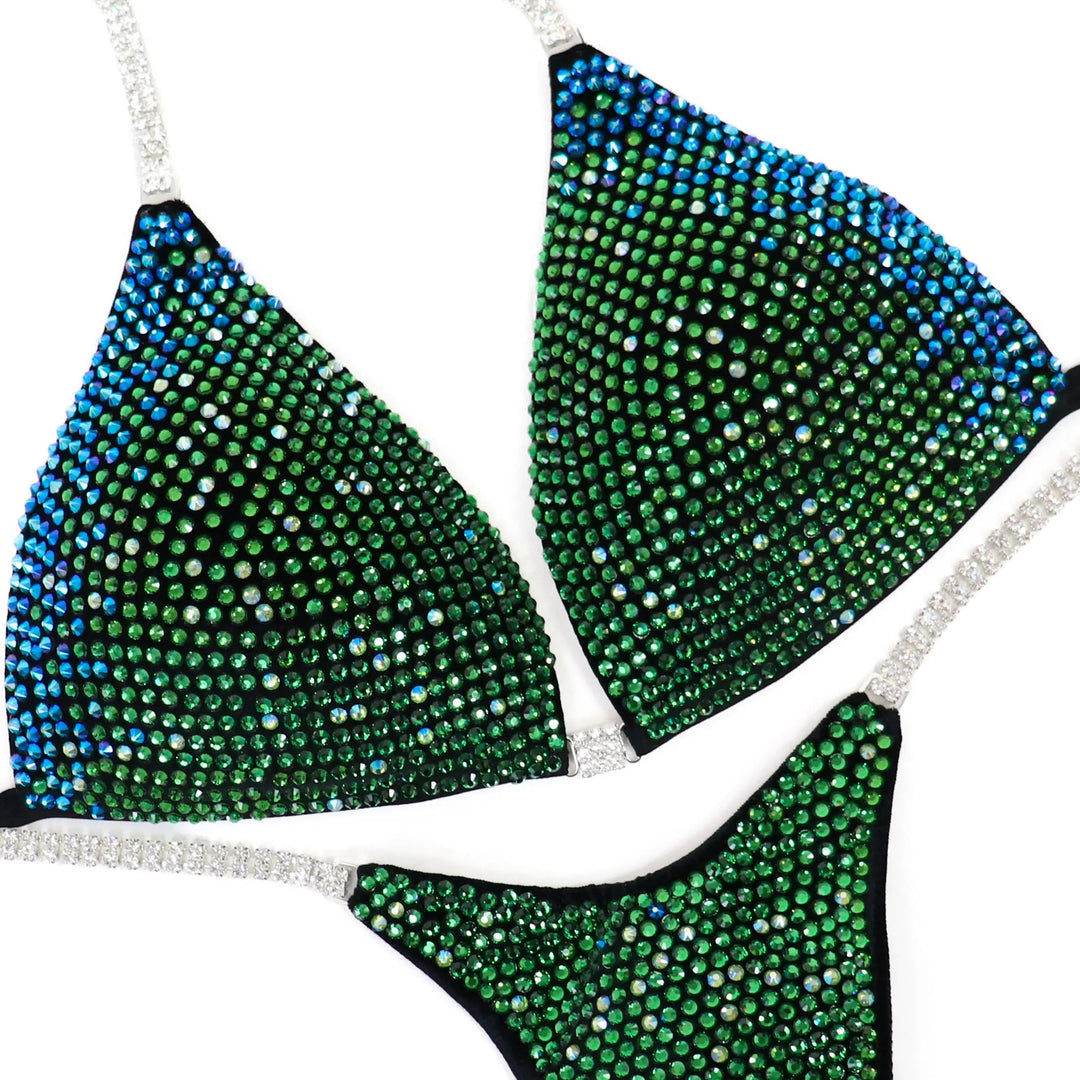 QS ST: Diamond Trinity. Velvet Black. Large Molded/Micro.  Angel Competition BikinisNPC Competition Suits