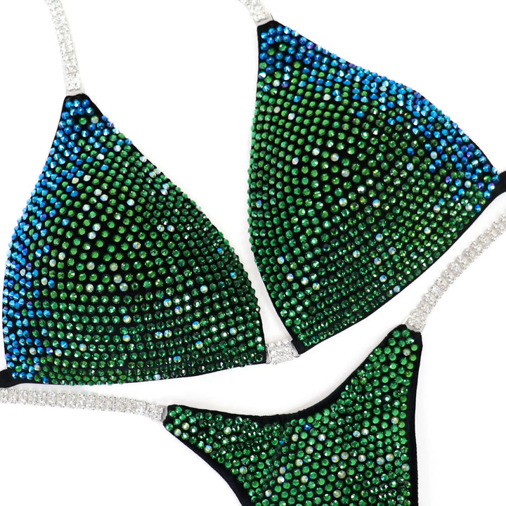 QS ST: Diamond Trinity. Velvet Black. Large Molded/Micro.  Angel Competition BikinisNPC Competition Suits