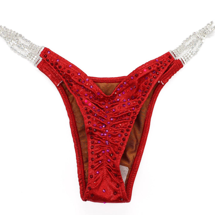 QS ST: Lawna's Strawberry Lemonade Nova. Medium Molded/Pro with Modest Front. - Angel Competition Bikinis #competition_suit